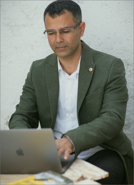 a man in a suit on a video call